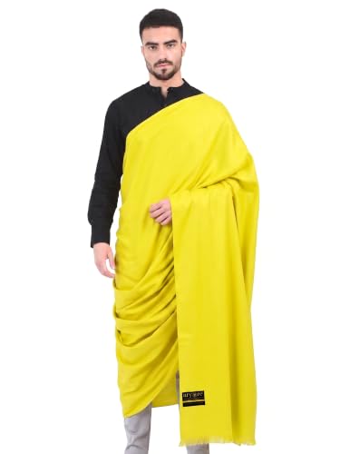 Image of Arvore Bunkaar Men's Dhariwal Plain Woolen Handloom Lohi /Shawl (48 inch X 102 inch)