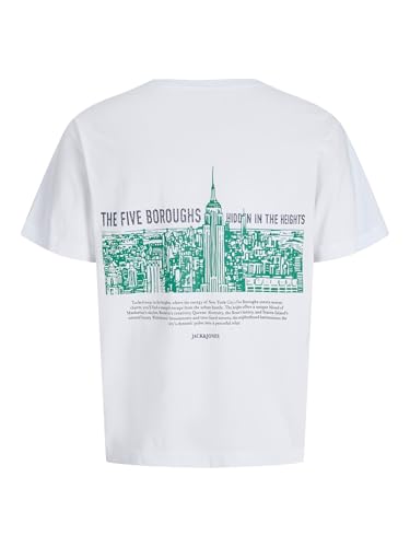 JACK & JONES Joryork Back Tee SS Crew Neck Tee, Blanc éclatant., S