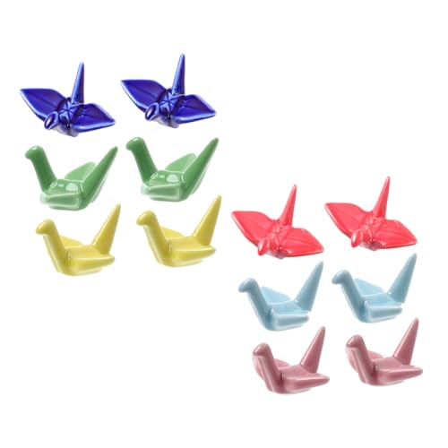 Garneck 12pcs Paper Crane Chopstick Rests Elegant Utensil Holder for Forks Spoons and Knives Unique Design for Home Office Kitchen Cafe and Restaurant Decor