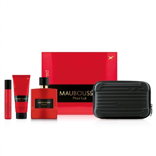 Un set sensuale: regalati un'esperienza sensoriale assoluta attraverso una gamma di cosmetici derivati da questo profumo iconico del marchio: un Eau de Parfum Pour Lui In Red da 100 ml, un gel doccia profumato per lui In Red da 75 ml, un Eau de Parfum per lui In Red da 20 ml (spray da viaggio) e una borsa a tracolla.