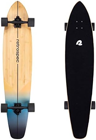 Retrospec Zed Longboard Skateboard Complete Cruiser | Bamboo & Canadian Maple Wood Cruiser w/ Reverse Kingpin Trucks for Commuting, Cruising, Carving & Downhill Riding