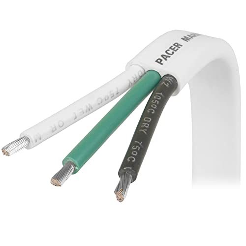 SupplyMount W12/3-250 - Aftermarket Replacement 12/3 AWG Triplex Cable - Black Green White - 250 Compatible with Pacer