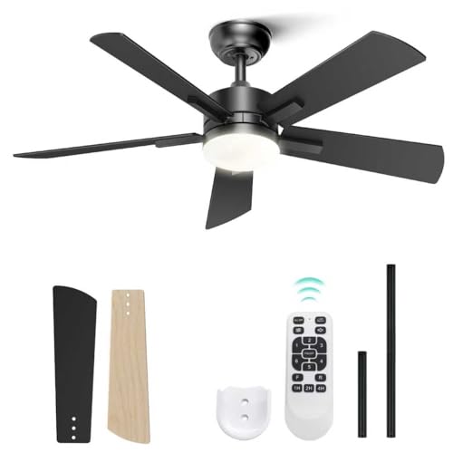 Pureglow 38'' Deckenventilator mit LED Licht, 5 reversible...