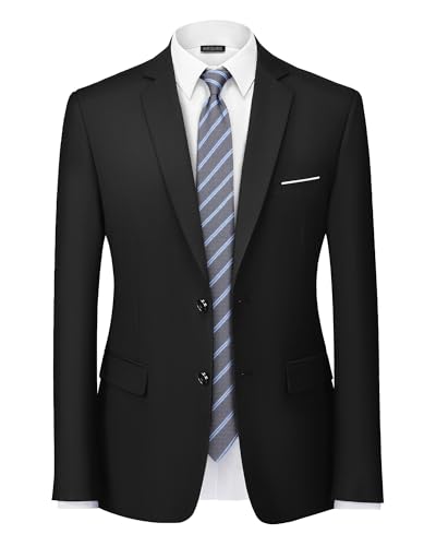 MrSure Men's Casual Blazer Slim Fit Two Buttons Suit Jackt, Lightweight Sport Coats for Daily