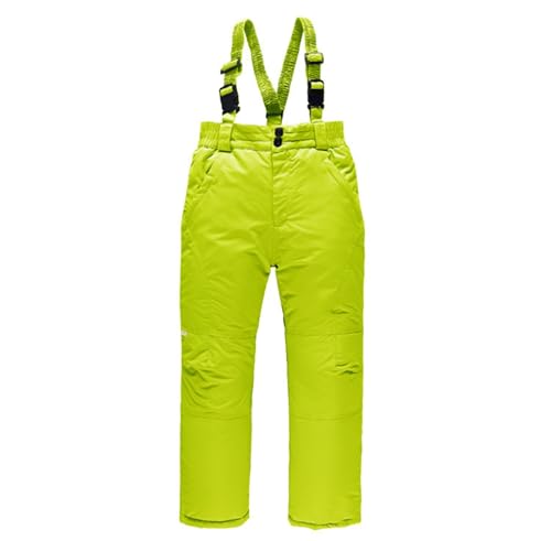RNTOP Boys Girls Snow Pants Winter Ski Pants Warm Insulated Snow Bib Pants Snowsuit Pants (Yellow, 11-12 Years)