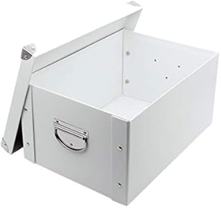 GUOZI Collapsible Storage Box, Decorative Memory Box with Lid & Metal Reinforced Corners, Cardboard File Box with Handles, Organizer Gift Box for Keepsake Toy Photos Office Nursery Wardrobe Bookshelf
