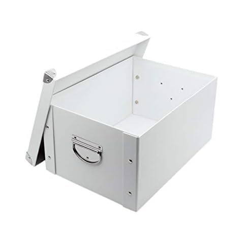 GUOZI Collapsible Storage Box, Decorative Memory Box with Lid & Metal Reinforced Corners, Cardboard File Bin with Handles, Organizer Gift Box for Keepsake Toy Photos Office Nursery Wardrobe Bookshelf Cover