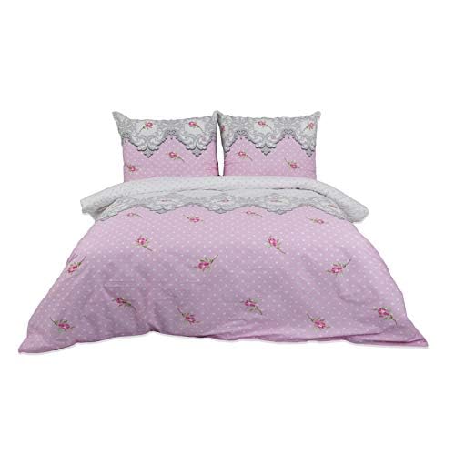 Buymax® Bettwäsche 200x200 100% Baumwolle 3-Teilig Bettbezug - Bettwäsche-Sets 200 x 200cm mit 2 mal Kissenbezüge 80x80cm, ÖKO-TEX Renforcé-Bettdeckenbezug Set mit Reißverschluss