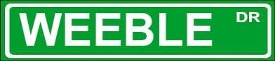 Novelty Weeble Street Sign 4"x18" Aluminum Wall Art Man Cave Garage
