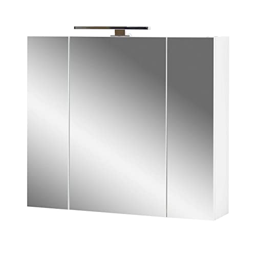 Germania Spiegelschrank 2754-84 GW-Mauresa in Weiß, mit LED-Beleuchtung, 76 x 71 x 23 cm (B/H/T) Cover