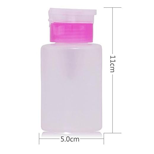 Hosaire 1 Pieza Botella Del Dispensador De la Bomba Arte Del Clavo Polvo Del Acetone Removedor Del Maquillaje Manicure Capacidad 150mL Color (Estilo Al Azar)