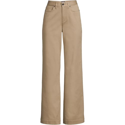 Lands' End Women's High Rise 5 Pocket Wide Leg Chino Pants3