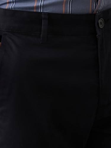 Image of Park Avenue Men's Regular Fit Mid Rise Neo Fit Cotton Blend Solid Pattern Flat Front Casual Chinos