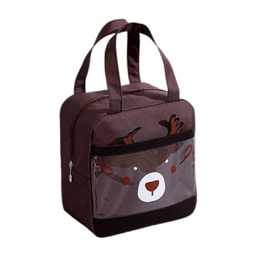 Image of CoolKraft Lunch Bag for School Kids, Girls, Cute Animal Design Bag, Lunch Bag for Office Women Travel Picnic Bag, Insulated Portable Tiffin Bag 29 x 18.5 x 14 cm (Reindeer Brown V)
