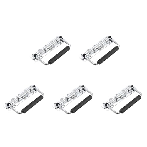 BinZyronic 折りたたみハンドル 5個セット ? スプリング式収納ボックス用頑丈取っ手 省スペース設計でキャビネットにも設置可能 (C)