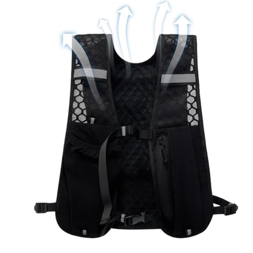 Running Chest Pack - Cycling Reflective Hydration Chest Bag - Reflective Vest Running Gear with 500ml Water Bottle Storage for Women, Men