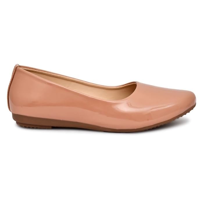 Image of MISS London Women's Bellies | Patent Leather Flats for Casual & Office Wear | Stylish & Comfortable | TPC Sole