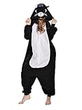 NEWCOSPLAY Unisex Adult Black Cat Onesie Pajamas Animal One Piece Costume Cosplay Sleepwear (Black Cat, Medium)