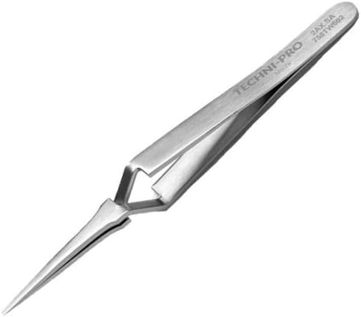 758TW602-4.7' Reverse Action Tweezers, Style 2A, Anti-Acid/Anti-Magnetic Stainless Steel, Round, Flat