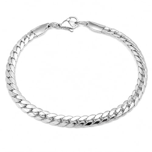 Image of MILLER 5mm Cuban Link Chain Hand Bracelet for Man - Gift Stylish Mens Bracelet Anti-Tarnish Waterproof Jewelry Accessories Bracelets | Gifts for Mens & Boys