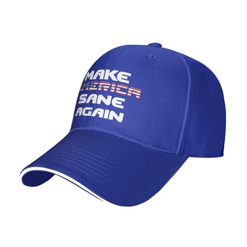 JPFFKXYH Make America Sane Again USA Patriotic Political Unisex Baseball Caps Sandwich Caps Casual hat Blue