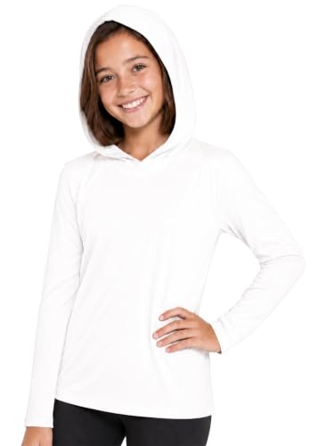 Image of Shirts for Girls Long Sleeve Crew Neck Top, Hoodie or 3 /4 Sleeve Soft Stretch Kids Lightweight Size 2-16