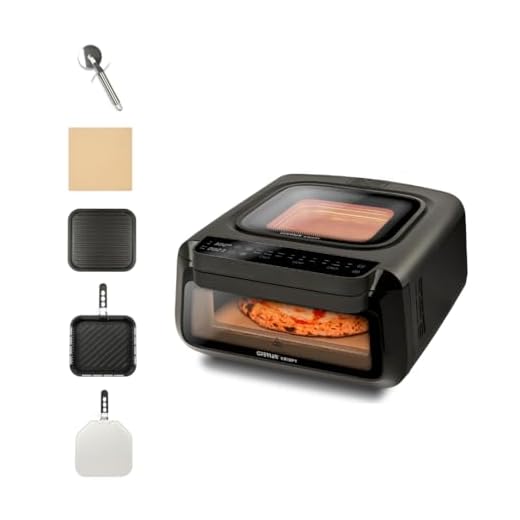 G3 Ferrari G10225 Krispy Forno Pizza e Friggitrice ad Aria, Multifunzione, 2100W, 13 Litri, Tecnologia HOBLO, Display Soft-Touch con 18 programmi, Fino a 380°C, Acccessori inclusi, Nero