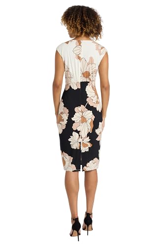 Maggy London Womens Cap-Sleeve Sheath Dress - Floral Print Summer, Wedding Guest, Or Bridal Shower Dress, Work Dresses for Women3