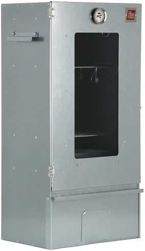 ITA Räucherofen 7002 - Premium Räucherschrank aus Edelstahl - 3 Etagen 81 cm - Sichtfenste...