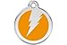 Red Dingo Custom Engraved Dog ID Tag - Lightning Bolt Medium/Orange
