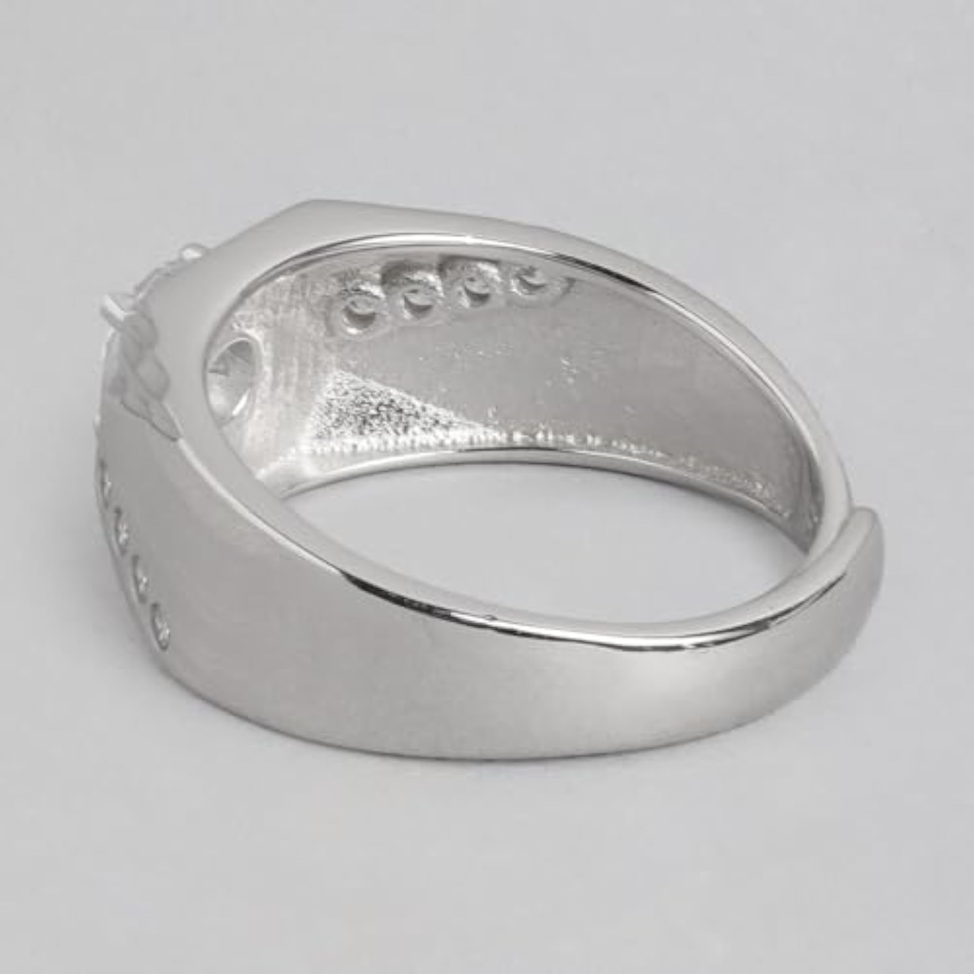 Couple's 925 Sterling Silver Solitaire & Cubic Zirconia Rings Set