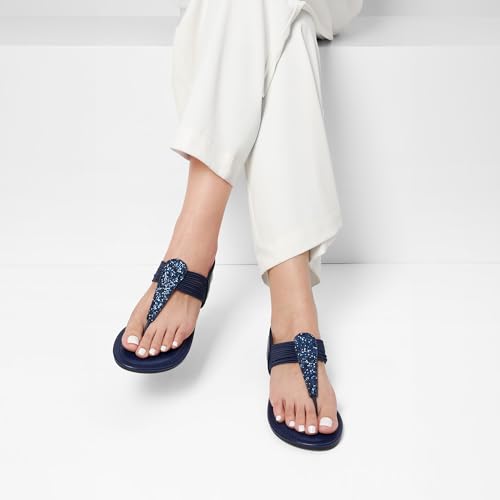 DREAM PAIRS Women's Flat Ankle Strap Sandals,Navy,11 - image 2