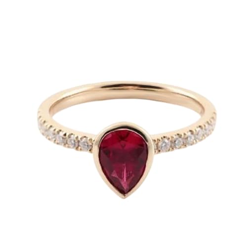 Bague grenat rouge plaqué or 14k pour sublimer vos tenues chic