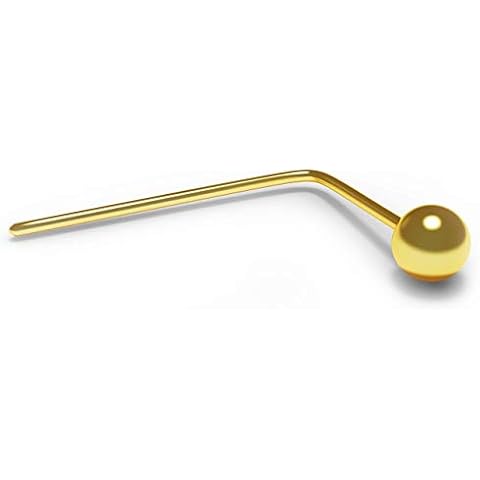 Monster Piercing 9K Oro Amarillo 2MM Plain Top 22 Calibre L Curva Nariz r?Tula Piercing Cover