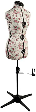 Sewing Online Adjustable Dressmakers Dummy, in a Rosebuds Floral Fabric with Hem Marker, Dress Form Sizes 16 to 20 - Pin, Measure, Fit and Display your Clothes on this Tailors Dummy - FLORALSMALL