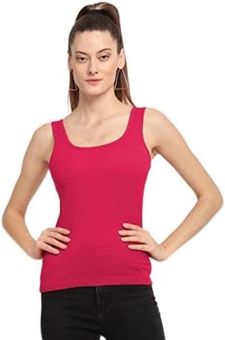 GenericKPC Fashion Women's & Girls' Pink Slim Fit Solid Tank Top - Sleeveless Casual Wear, Lightweight & Comfortable, Perfect for Layering or Solo Wear, Versatile Top for Summer, Activewear, and Lounge Wear