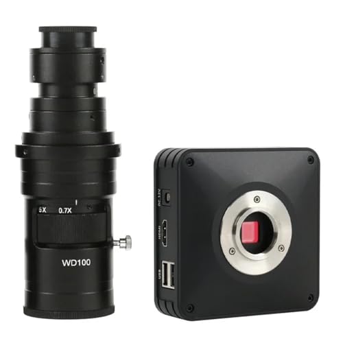 Microscope Full HD 1080P Sensor IMX185 HDMI Industrial Lab Electronic Digital Microscope UI C-Mount Camera USB Disk Storage(with 200x Lens)
