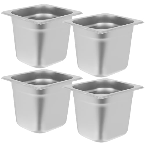 Bandejas de vapor de acero inoxidable 1/6 profundas para hostelería Luxshiny juego de 4