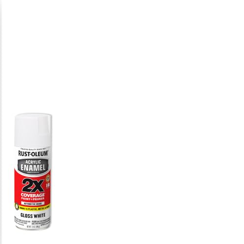 Image of Rust-Oleum 271919 Acrylic Enamel 2X Spray Paint, 12 oz, Gloss White, (Pack of 1)