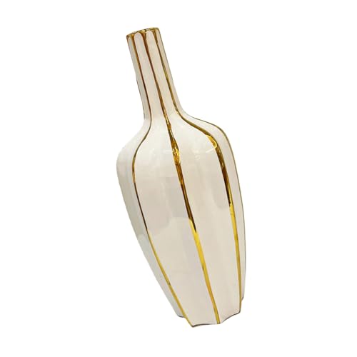 Vase à fleurs élégant en céramique dorée, cadeau d'anniversaire idéal - 2