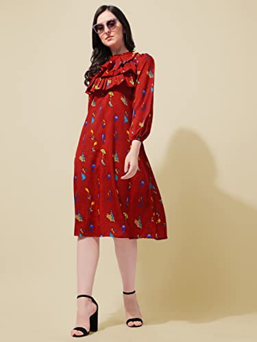 Image of OOMPH! Women's Pleated Knee-Length Dress