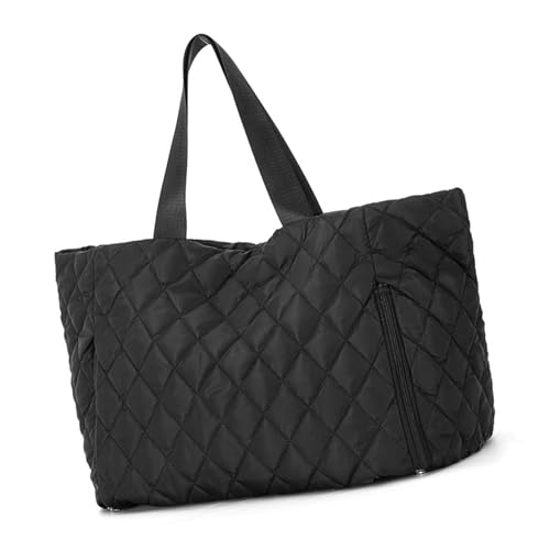 Bolsa de fitness acolchada para llevar durante la noche, gran capacidad, bolsa de viaje, bolsa de hombro moderna, bolsa de gimnasio, bolsa de fin de semana, bolsa deportiva, Color negro.