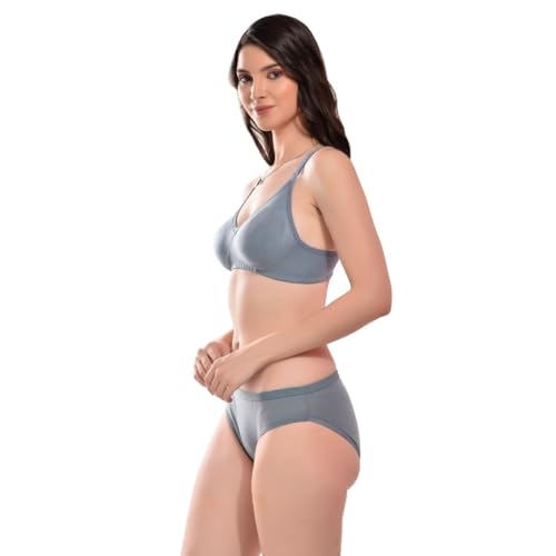 Image of UNITRUST Premium Lingerie Set with Full Coverage Non-Padded Bra and Hipster