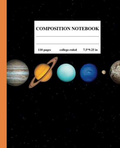 Composition Notebook College Ruled: Beautiful Solar System Texture Background: |Journal For School | College | University |Job | Office, Work | Wide Lined