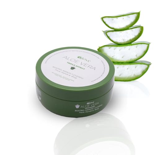 Ejove Crème Aloe Vera Triple Effet - Visage, Mains et Corps, 200 ml | 100% Aloe Vera des Canaries | Protection solaire et hydratation intense | Crème nourrissante et apaisante pour peau sensible