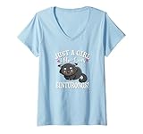 Photo Gallery donna womens kids funny kawaii girl who loves binturong lover maglietta con collo a v Photo Gallery donna womens kids funny kawaii girl who loves binturong lover maglietta con collo a v