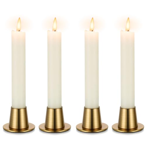 Nuptio Candle Stick Candle Holder: 4 Pcs Gold Candlestick Taper Holders Small Metal Candleholder For Candlesticks And Tapered Candles Modern Candlholders For Wedding Christmas Fireplace Centerpiece cover
