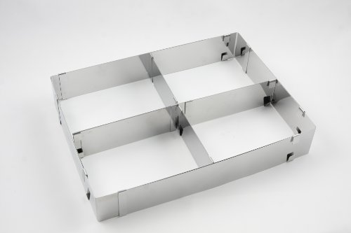 Menz bakframe met nul/één/twee verdelers, 5 cm hoog, roestvrij staal, 2 stuks - Gratis levering mit zwei Teilern zilver