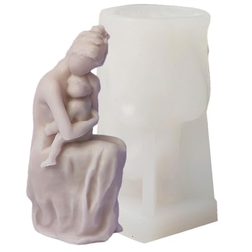 Madre Hija Molde de vela, Moldes de estatuilla de silicona madre e hija para cera - Forma de vela perfumada Formas de velas para hacer velas Molde de cera Derretida por aromaterapia Yeso Moldes de