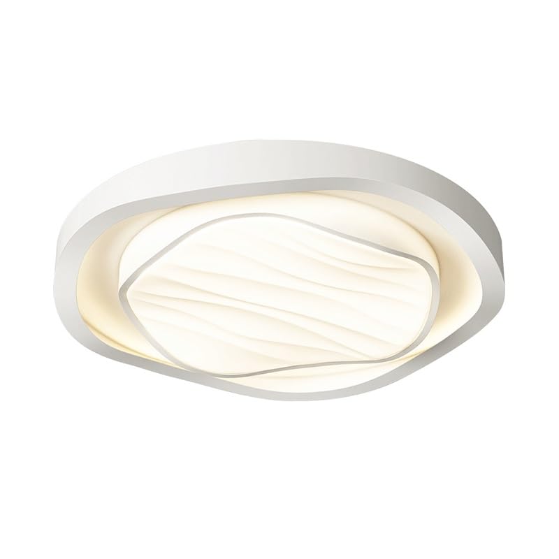 Lámpara de techo para dormitorio de luz regulable con diseño redondo crema